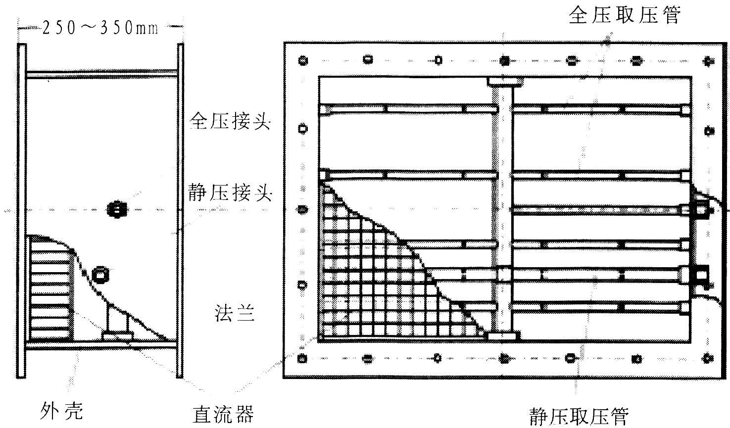 矩形风管道<strong><strong><strong>横截面流量计</strong></strong></strong>